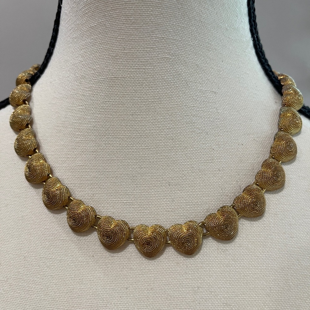 Gold Tone Vintage Heart Necklace